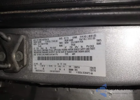 2014 Ford Escape Titanium from USA, damaged, VIN 1FMCU9J98EUA34170